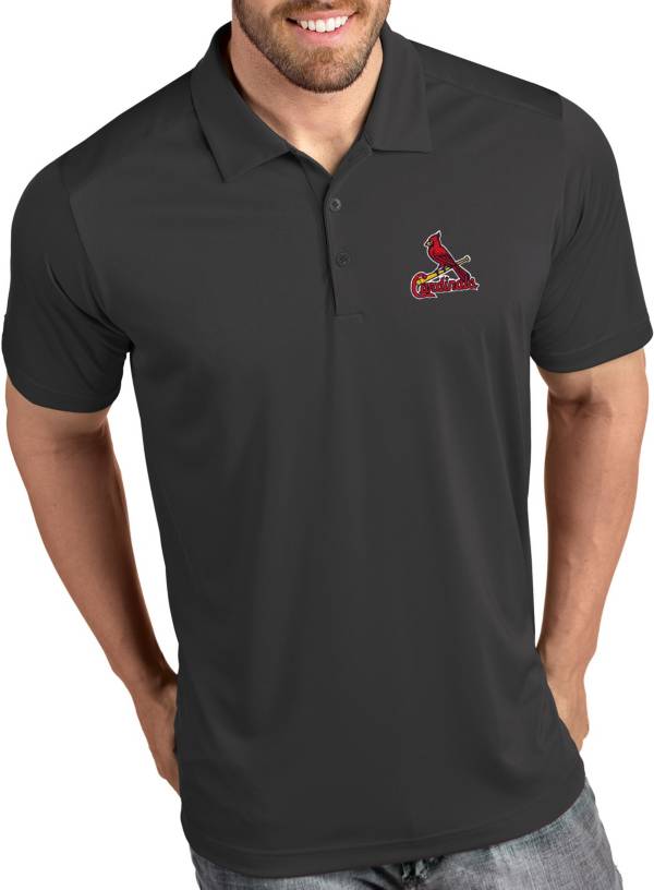 Antigua Men's St. Louis Cardinals Tribute Grey Performance Polo