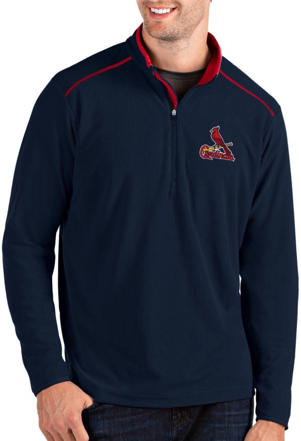 Antigua Men's St. Louis Cardinals Navy Glacier Quarter-Zip Pullover