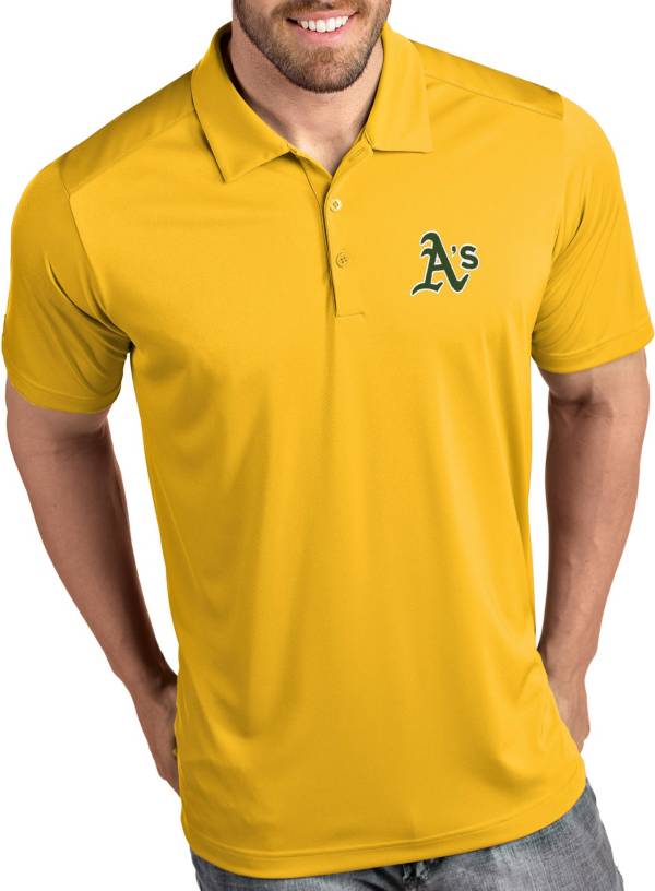 Antigua Men's Oakland Athletics Tribute Gold Performance Polo