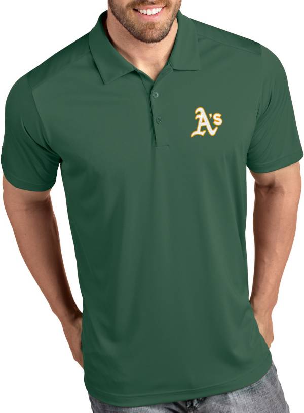 Antigua Men's Oakland Athletics Tribute Green Performance Polo