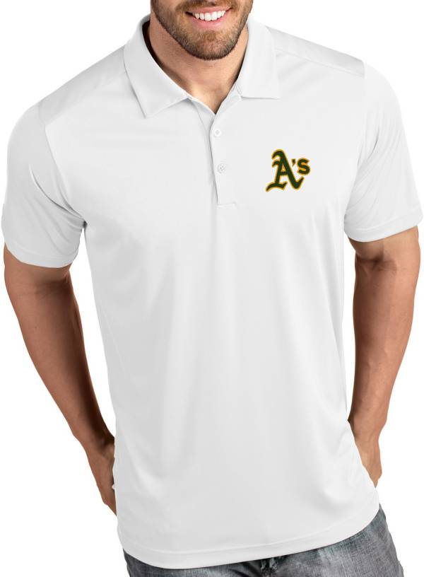 Antigua Men's Oakland Athletics Tribute White Performance Polo