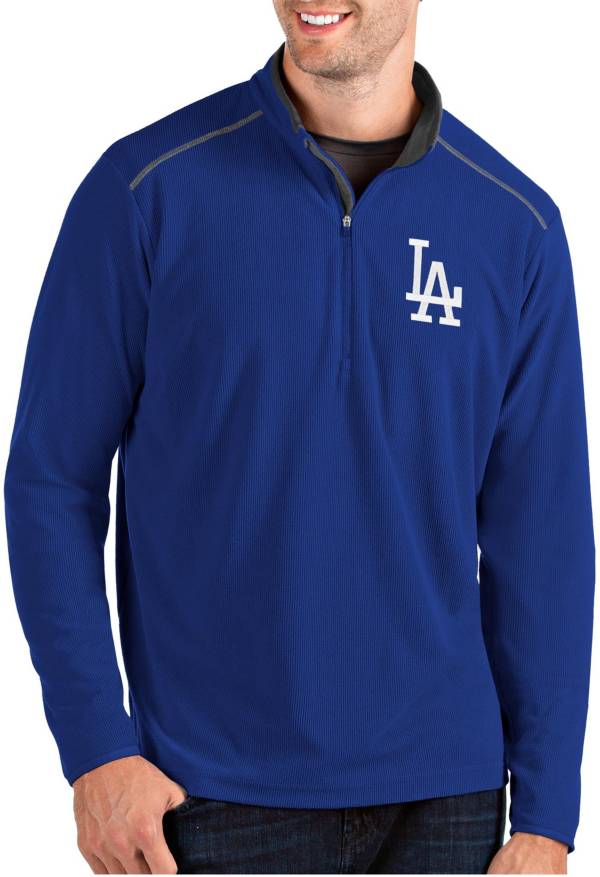 Antigua Men's Los Angeles Dodgers Royal Glacier Quarter-Zip Pullover