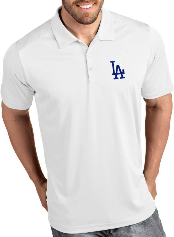 Antigua Men's Los Angeles Dodgers Tribute White Performance Polo