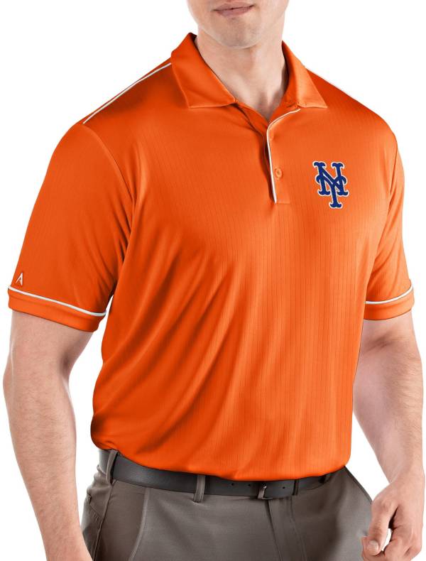 Antigua Men's New York Mets Salute Orange Performance Polo