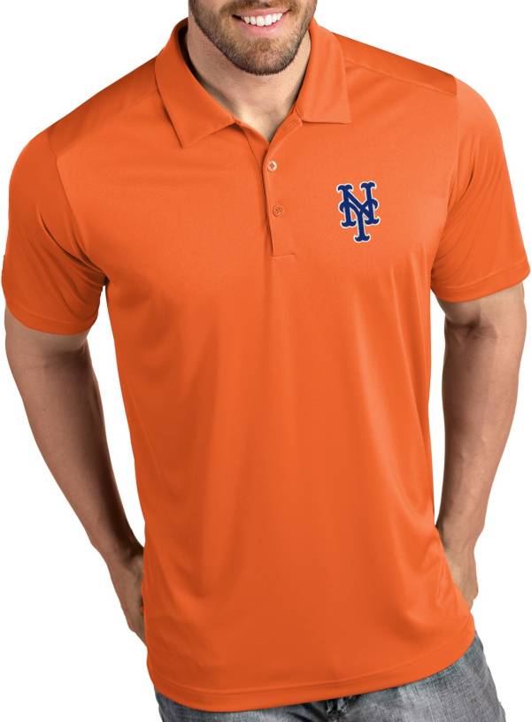 Antigua Men's New York Mets Tribute Orange Performance  Polo product image