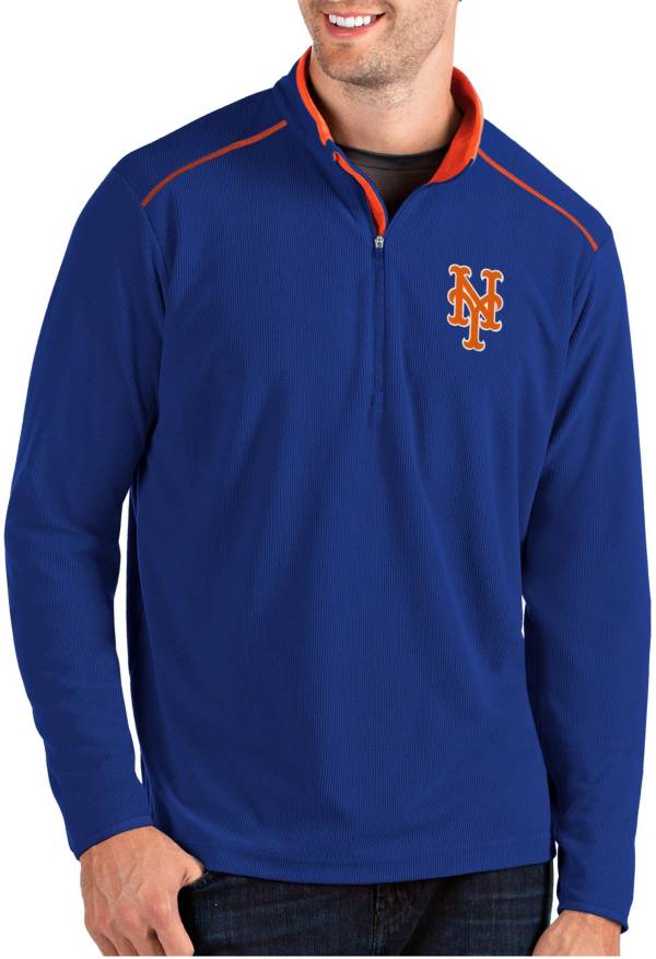 Antigua Men's New York Mets Royal Glacier Quarter-Zip Pullover