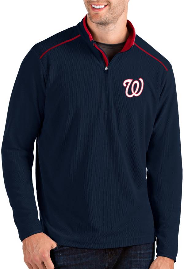 Antigua Men's Washington Nationals Navy Glacier Quarter-Zip Pullover