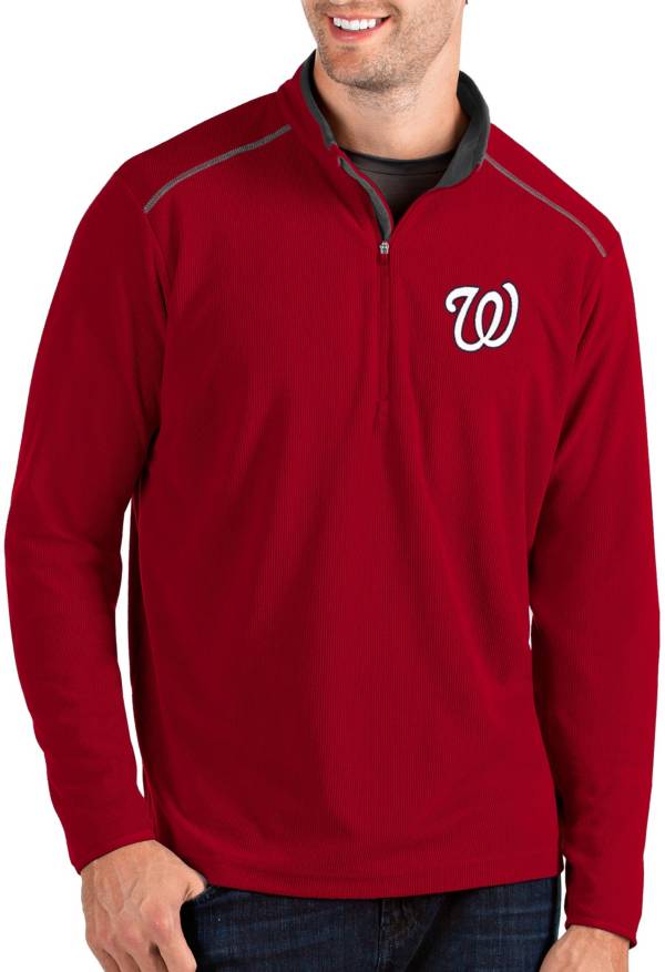 Antigua Men's Washington Nationals Red Glacier Quarter-Zip Pullover