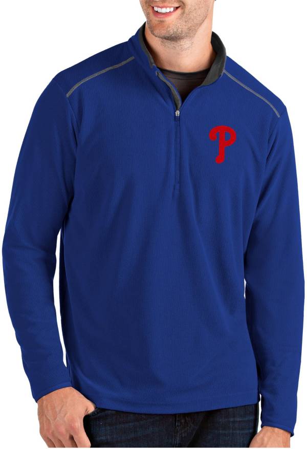 Antigua Men's Philadelphia Phillies Royal Glacier Quarter-Zip Pullover