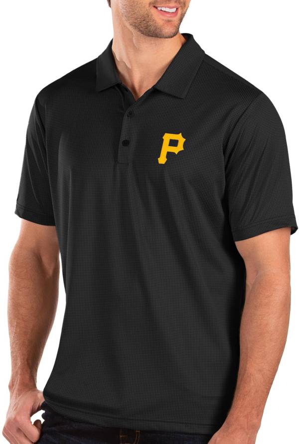 Antigua Men's Pittsburgh Pirates Black Balance Polo