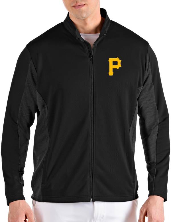Antigua Men's Pittsburgh Pirates Black Passage Full-Zip Jacket