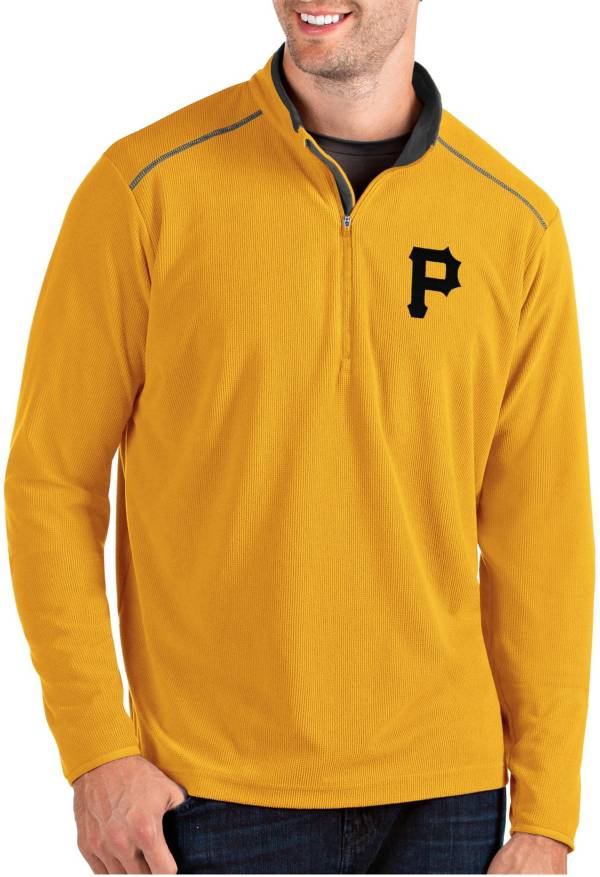 Antigua Men's Pittsburgh Pirates Gold Glacier Quarter-Zip Pullover