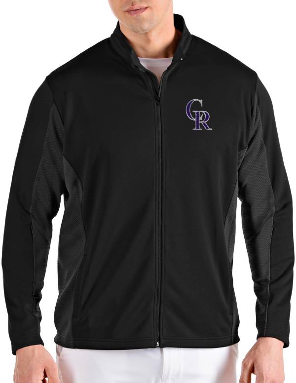 Antigua Men's Colorado Rockies Black Passage Full-Zip Jacket