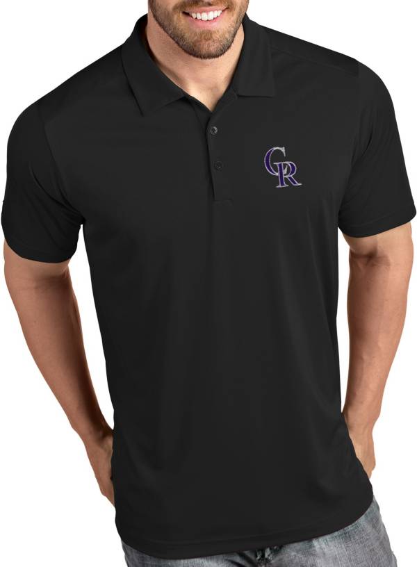 Antigua Men's Colorado Rockies Tribute Black Performance Polo