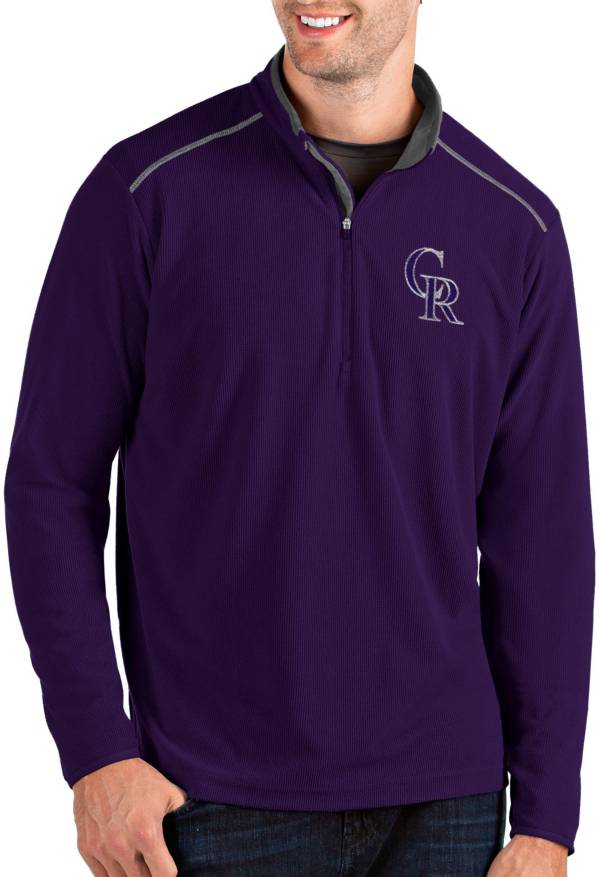 Antigua Men's Colorado Rockies Purple Glacier Quarter-Zip Pullover