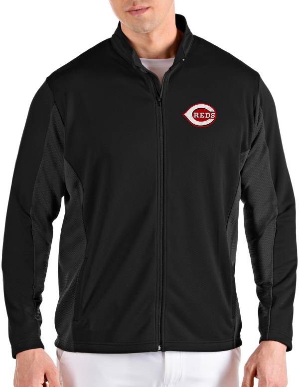 Antigua Men's Cincinnati Reds Black Passage Full-Zip Jacket