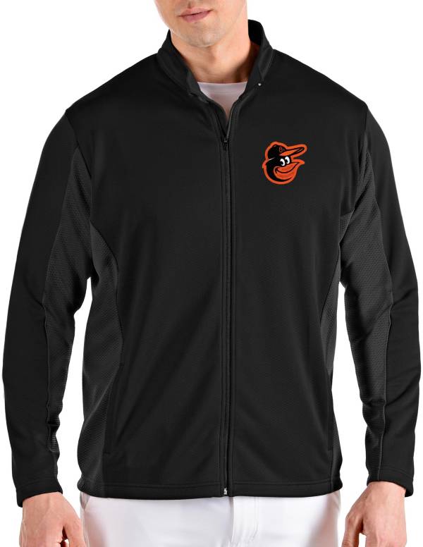 Antigua Men's Baltimore Orioles Black Passage Full-Zip Jacket