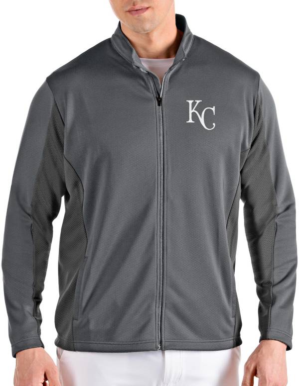 Antigua Men's Kansas City Royals Grey Passage Full-Zip Jacket