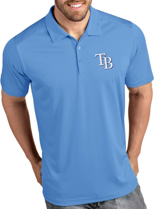 Antigua Men's Tampa Bay Rays Tribute Light Blue Performance Polo