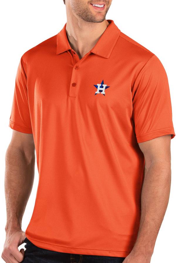 Antigua Men's Houston Astros Orange Balance Polo