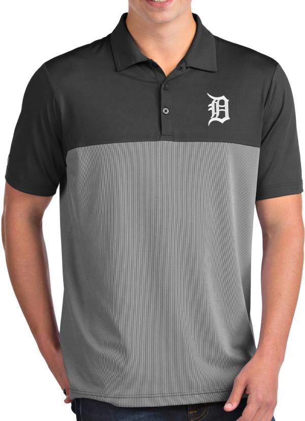 Antigua Men's Detroit Tigers Venture Grey Performance Polo