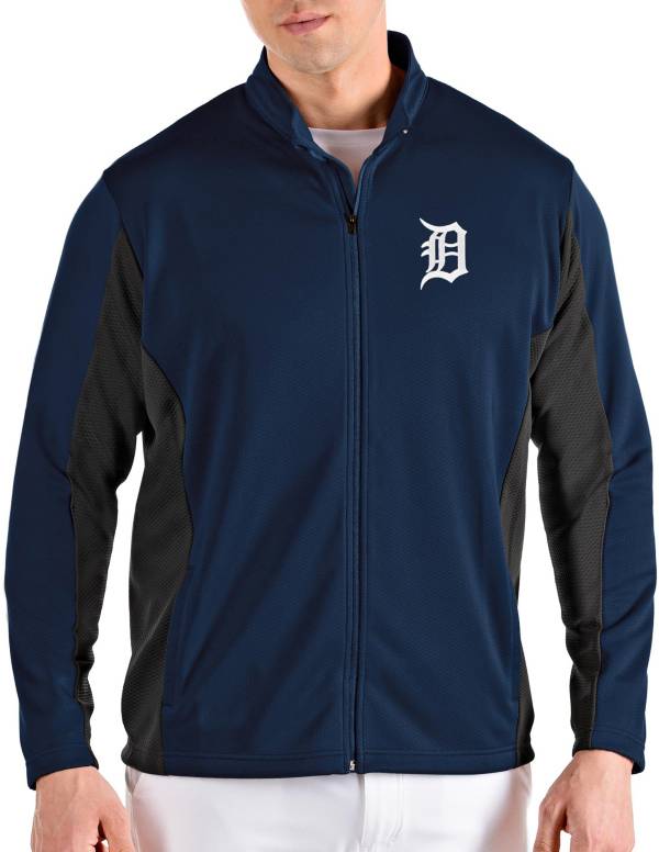 Antigua Men's Detroit Tigers Navy Passage Full-Zip Jacket