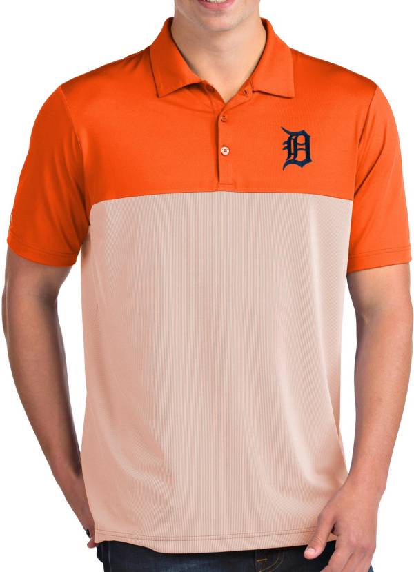 Antigua Men's Detroit Tigers Venture Orange Performance Polo