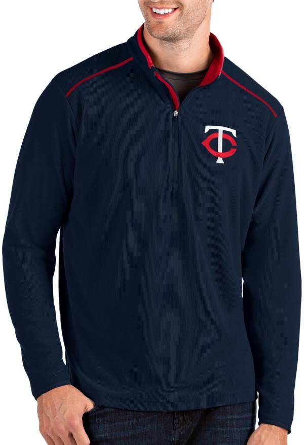 Antigua Men's Minnesota Twins Navy Glacier Quarter-Zip Pullover