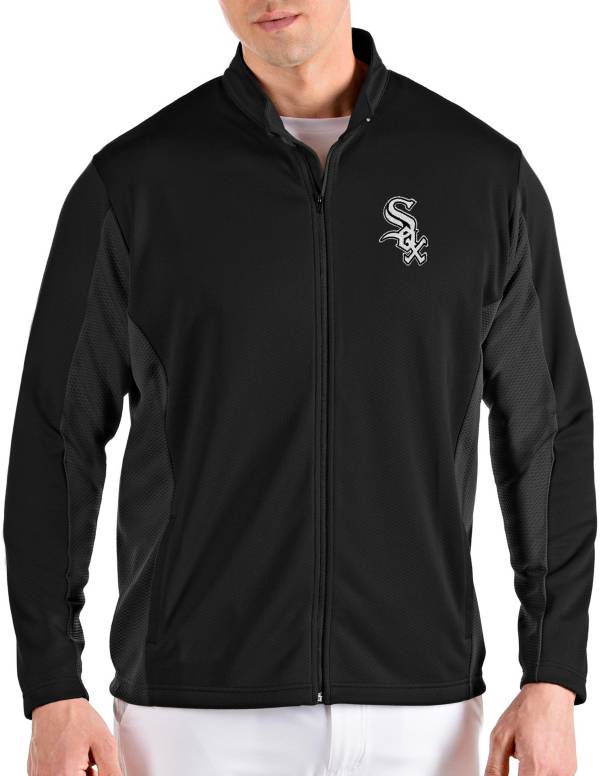 Antigua Men's Chicago White Sox Black Passage Full-Zip Jacket
