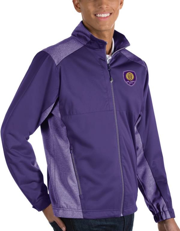 Antigua Men's Orlando City Revolve Purple Full-Zip Jacket product image