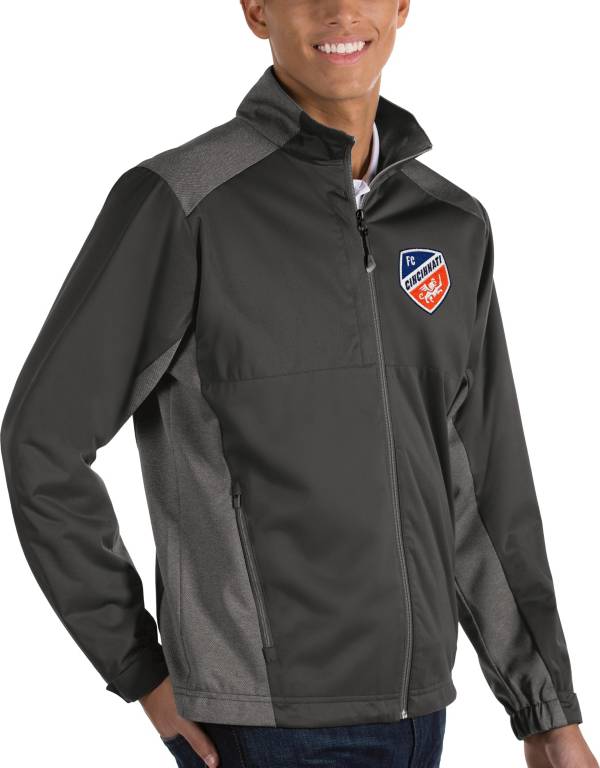 Antigua Men's FC Cincinnati Revolve Charcoal Full-Zip Jacket product image
