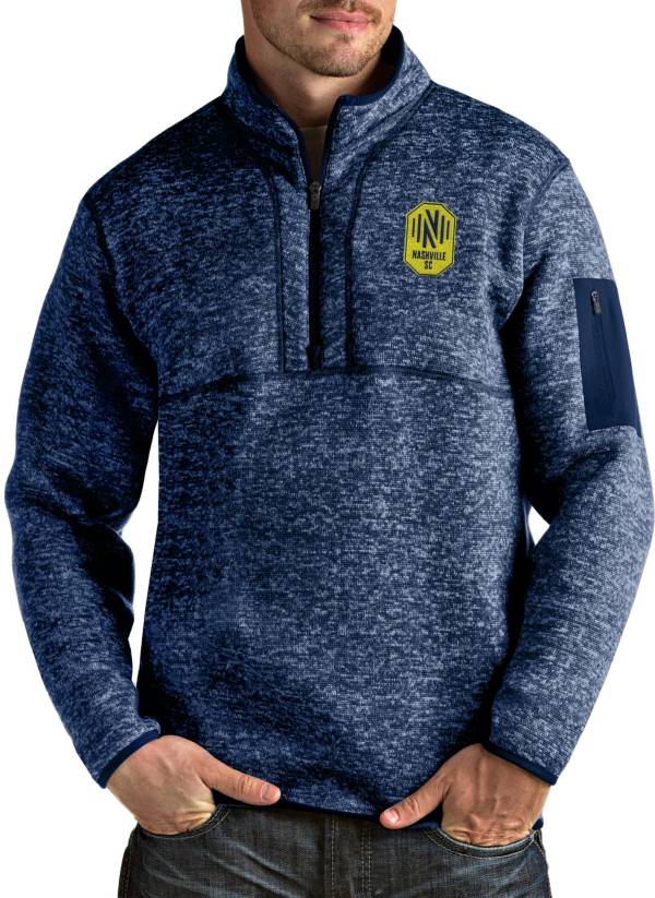 Antigua Men's Nashville SC Fortune Navy Quarter-Zip Pullover