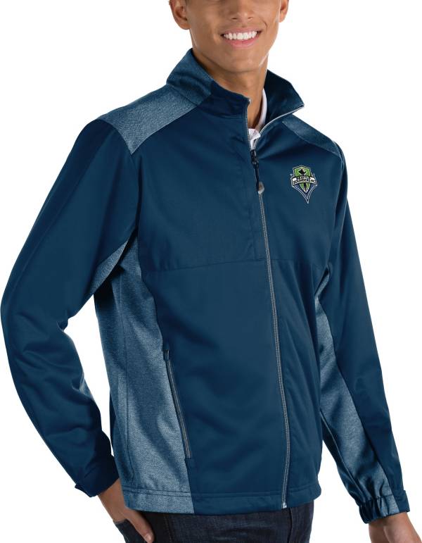 Antigua Men's Seattle Sounders Revolve Navy Full-Zip Jacket