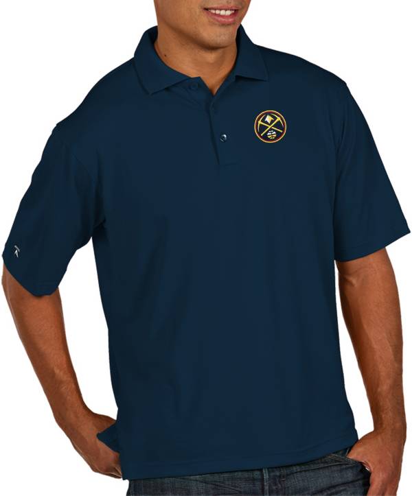 Antigua Men's Denver Nuggets Xtra-Lite Pique Performance Polo