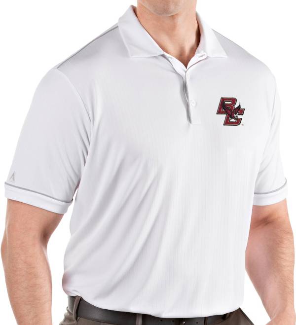 Antigua Men's Boston College Eagles Salute Performance White Polo