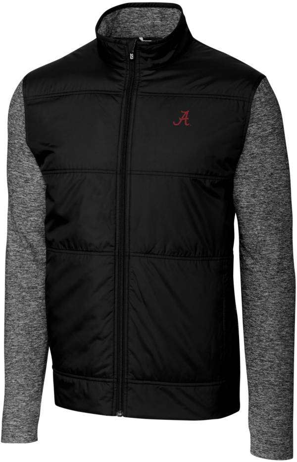 Cutter & Buck Men's Alabama Crimson Tide Stealth Full-Zip Black Jacket