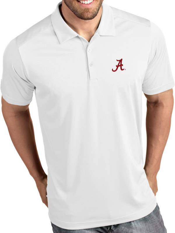 Antigua Men's Alabama Crimson Tide Tribute Performance White Polo