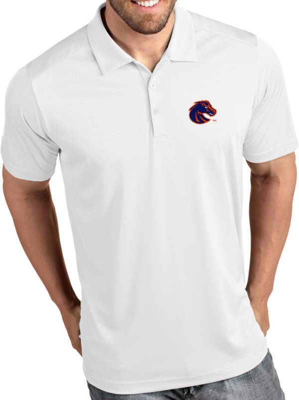 Antigua Men's Boise State Broncos Tribute Performance White Polo