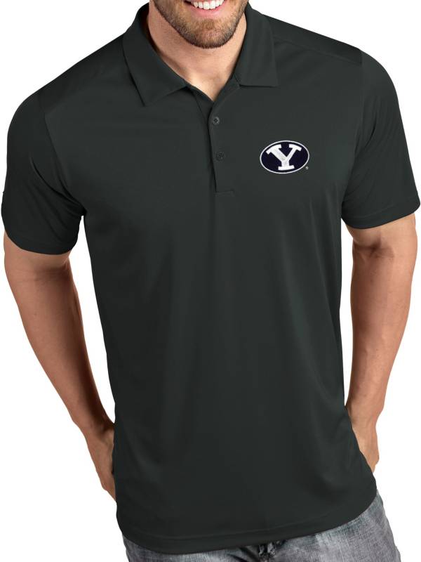 Antigua Men's BYU Cougars Grey Tribute Performance Polo