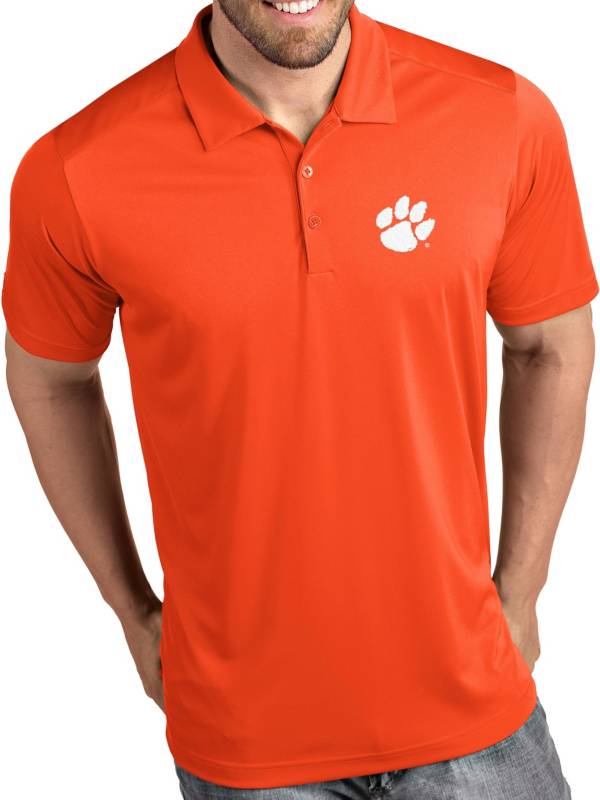 Antigua Men's Clemson Tigers Orange Tribute Performance Polo