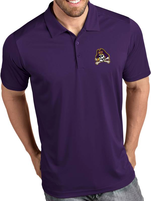 Antigua Men's East Carolina Pirates Purple Tribute Performance Polo