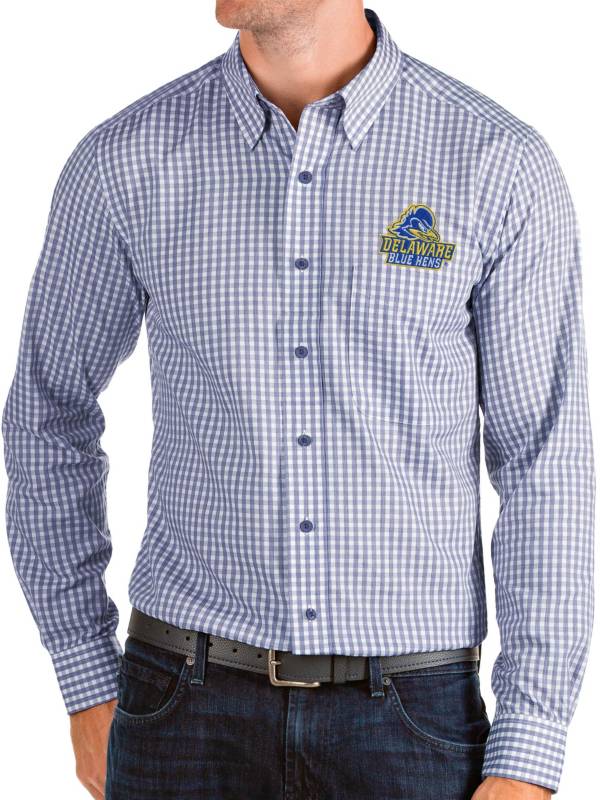 Antigua Men's Delaware Fightin' Blue Hens Blue Structure Button Down Long Sleeve Shirt