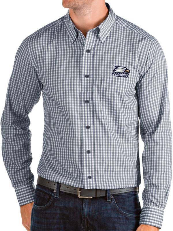 Antigua Men's Georgia Southern Eagles Navy Structure Button Down Long Sleeve Shirt