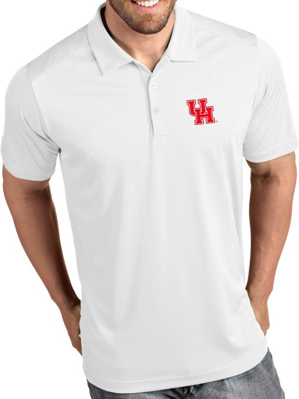 Antigua Men's Houston Cougars Tribute Performance White Polo
