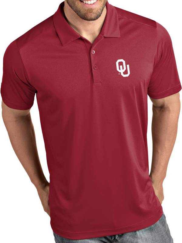 Antigua Men's Oklahoma Sooners Crimson Tribute Performance Polo