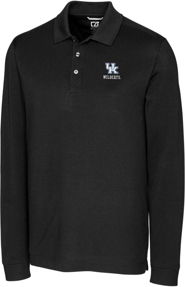 Cutter & Buck Men's Kentucky Wildcats Advantage Long Sleeve Black Polo product image