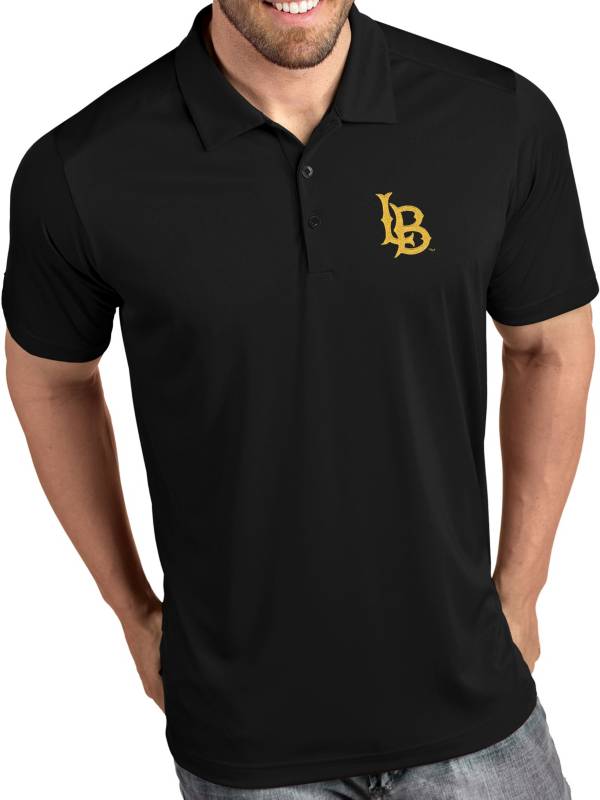 Antigua Men's Long Beach State 49ers Tribute Performance Black Polo