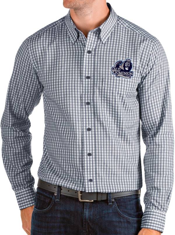 Antigua Men's Old Dominion Monarchs Blue Structure Button Down Long Sleeve Shirt