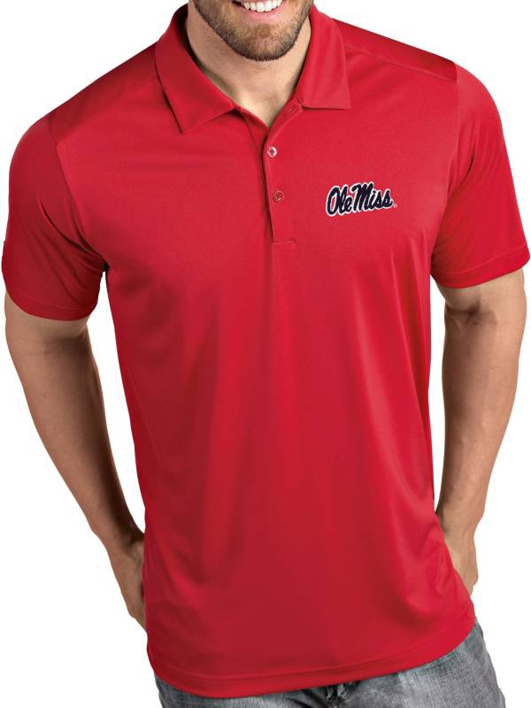 Antigua Men's Ole Miss Rebels Red Tribute Performance Polo