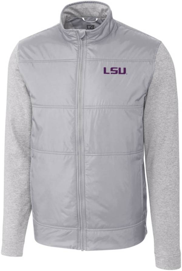 Cutter & Buck Men's LSU Tigers Grey Stealth Full-Zip Jacket